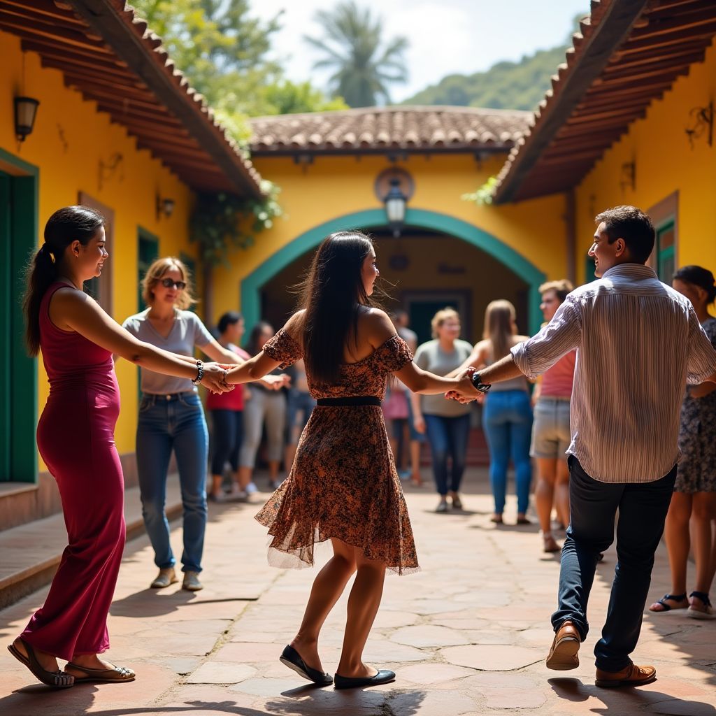 Estudiantes participando en una actividad cultural en Colombia